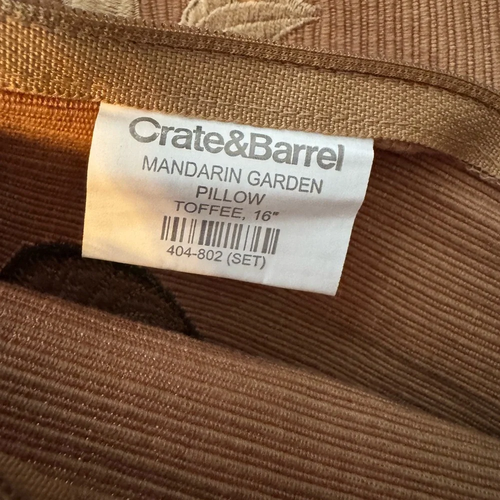 4 Crate & Barrel Mandarin Garden Pillow Covers Embroidered Holiday Fall 16”